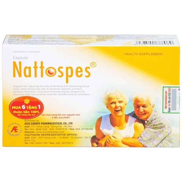 Viên uống Nattospes Á Âu hỗ trợ giảm nguy cơ hình thành và làm tan cục máu đông (3 vỉ x 10 viên) - Hình ảnh 4