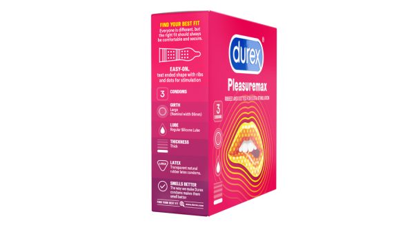 Bao cao su Durex Pleasuremax có chấm nổi 56mm hộp 3 cái - Hình ảnh 3