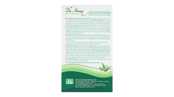 Dung dịch vệ sinh phụ nữ Dạ Hương trà xanh khử mùi chai 100ml - Hình ảnh 3