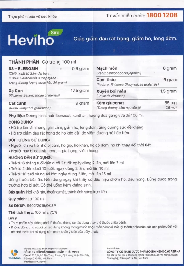 Heviho chai 100 ml - Hình ảnh 3
