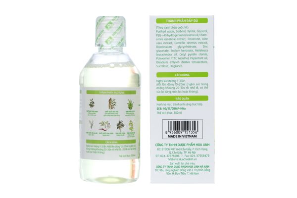 Nước súc miệng dược liệu Ngọc Châu làm sạch, khử mùi hôi chai 350ml - Hình ảnh 3