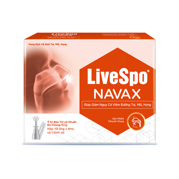Dung dịch vệ sinh tai, mũi, họng Livespo NAVAX chuyên dụng dạng xịt mũi giúp giảm nguy cơ viêm đường tai, mũi, họng